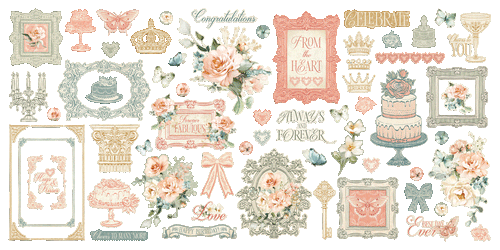 Graphic 45 Always & Forever Ephemera Set – SKU 4503177
