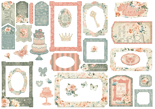 Graphic 45 Always & Forever Chipboard Pieces, Tags and Frames – SKU: 4503178