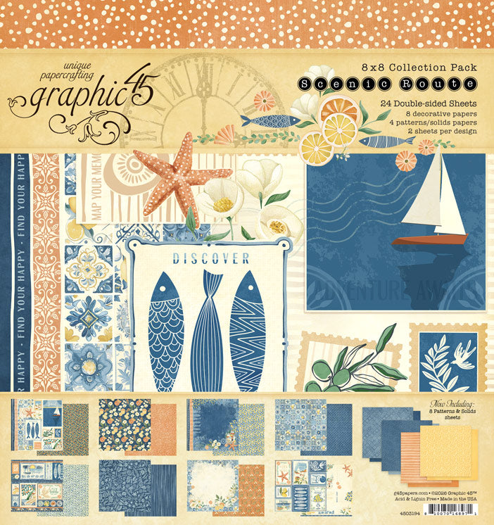 Graphic 45 Scenic Route 8×8 Collection Pack – SKU 4503194