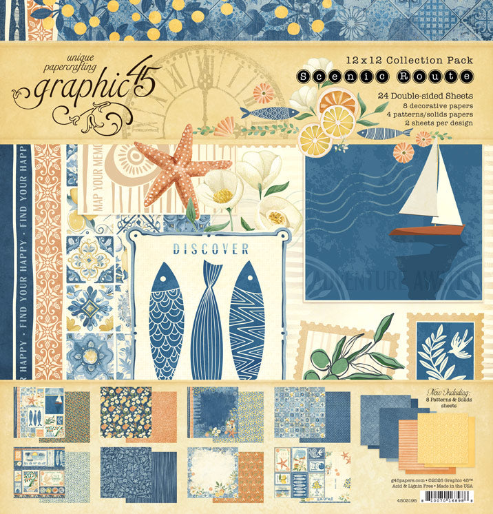 Graphic 45 Scenic Route 8×8 Collection Pack – SKU 4503194