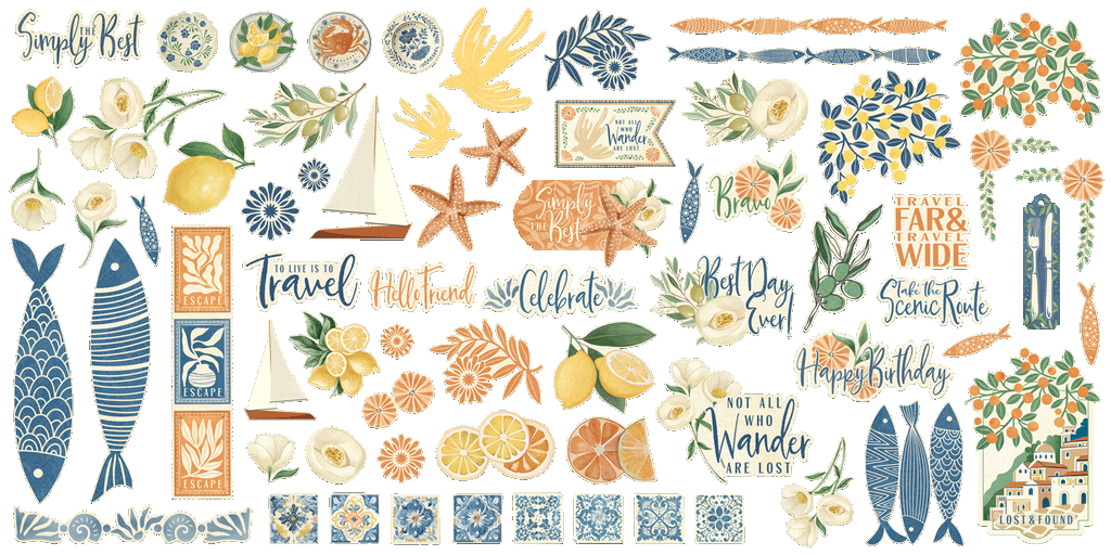 Graphic 45 Scenic Route Ephemera Set – SKU 4503198