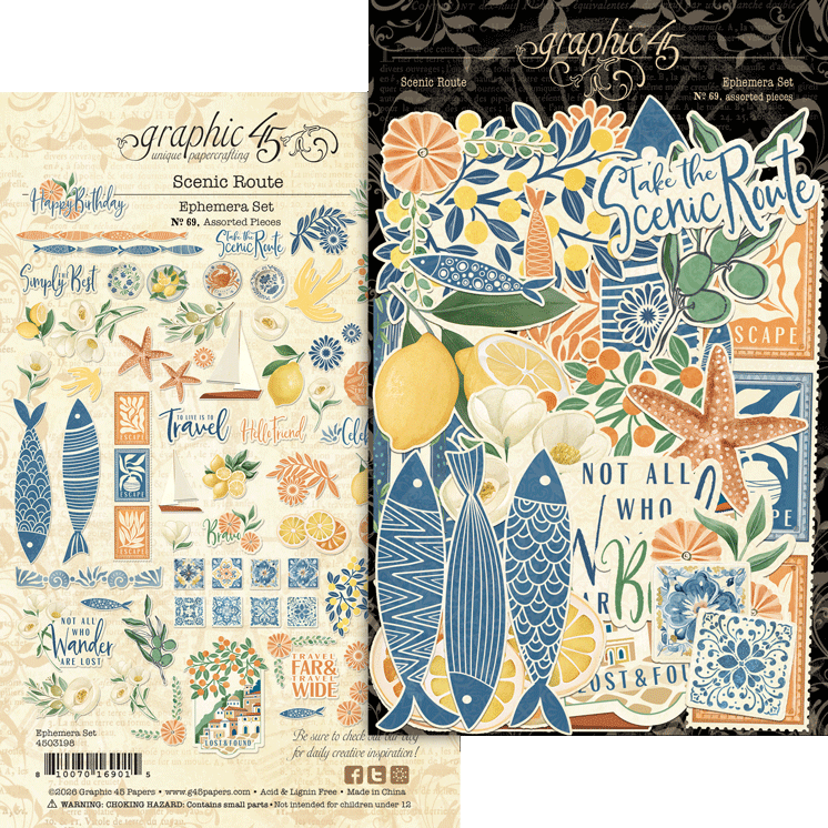 Graphic 45 Scenic Route Ephemera Set – SKU 4503198