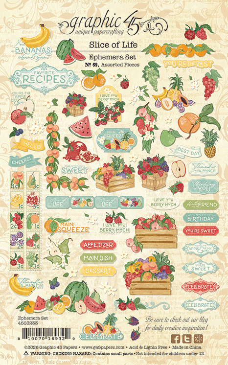 Graphic 45 Slice of Life Ephemera Set – SKU 4503233