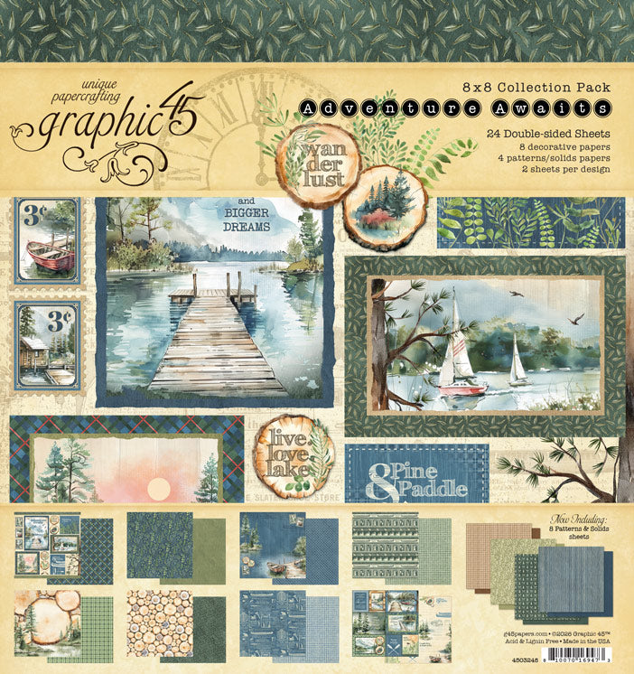 Graphic 45 Adventure Awaits 8x8 Collection Pack – SKU 4503248