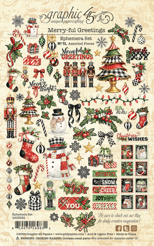 Graphic 45 - Merry-ful Greetings Ephemera Set – SKU: 4503281