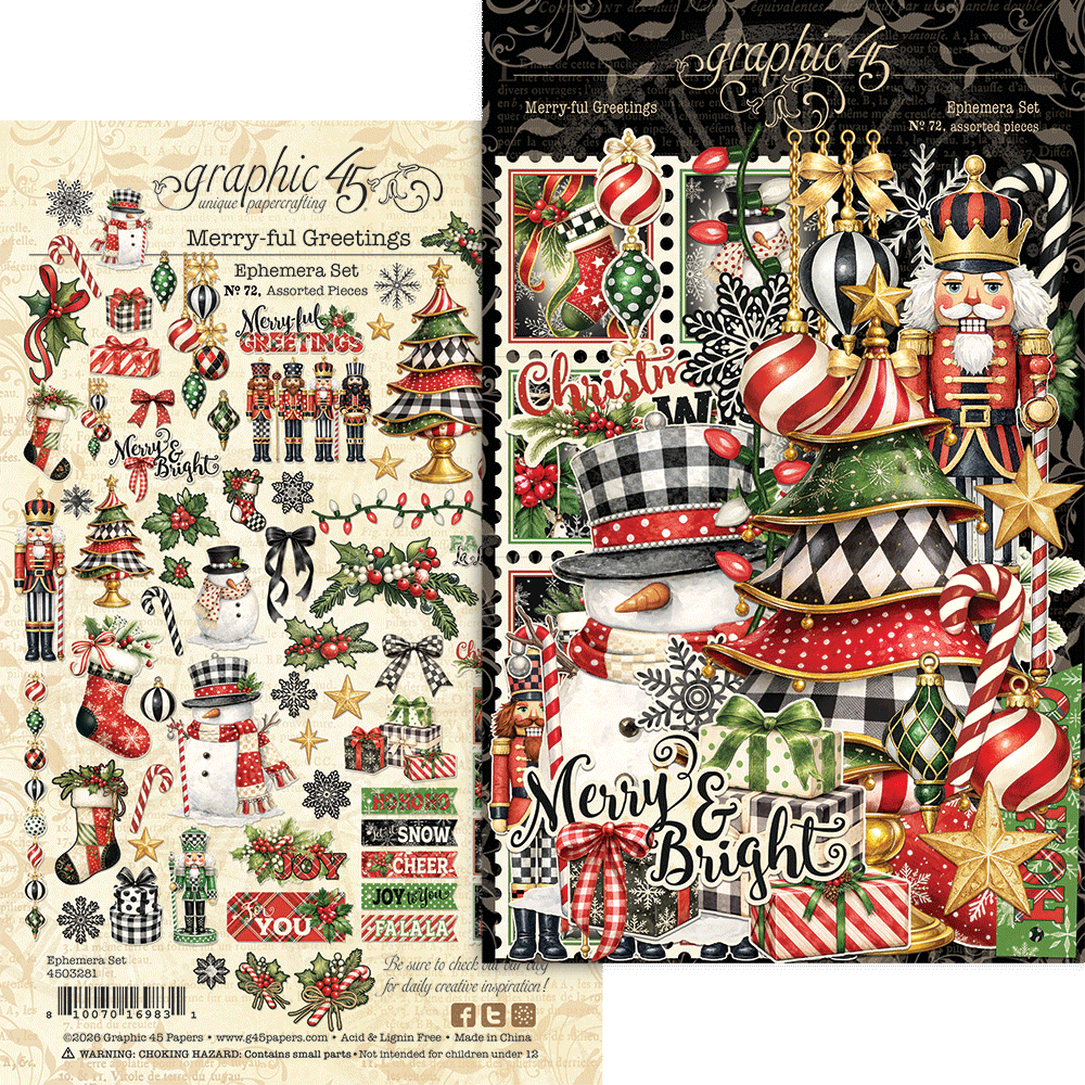 Graphic 45 - Merry-ful Greetings Ephemera Set – SKU: 4503281