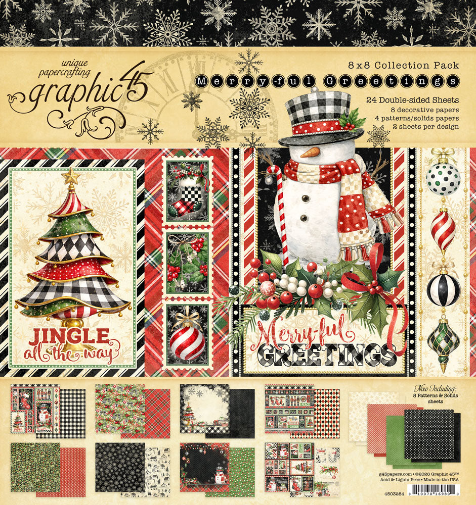 Graphic 45 - Merry-ful Greetings 8×8 Collection Pack – SKU: 4503284