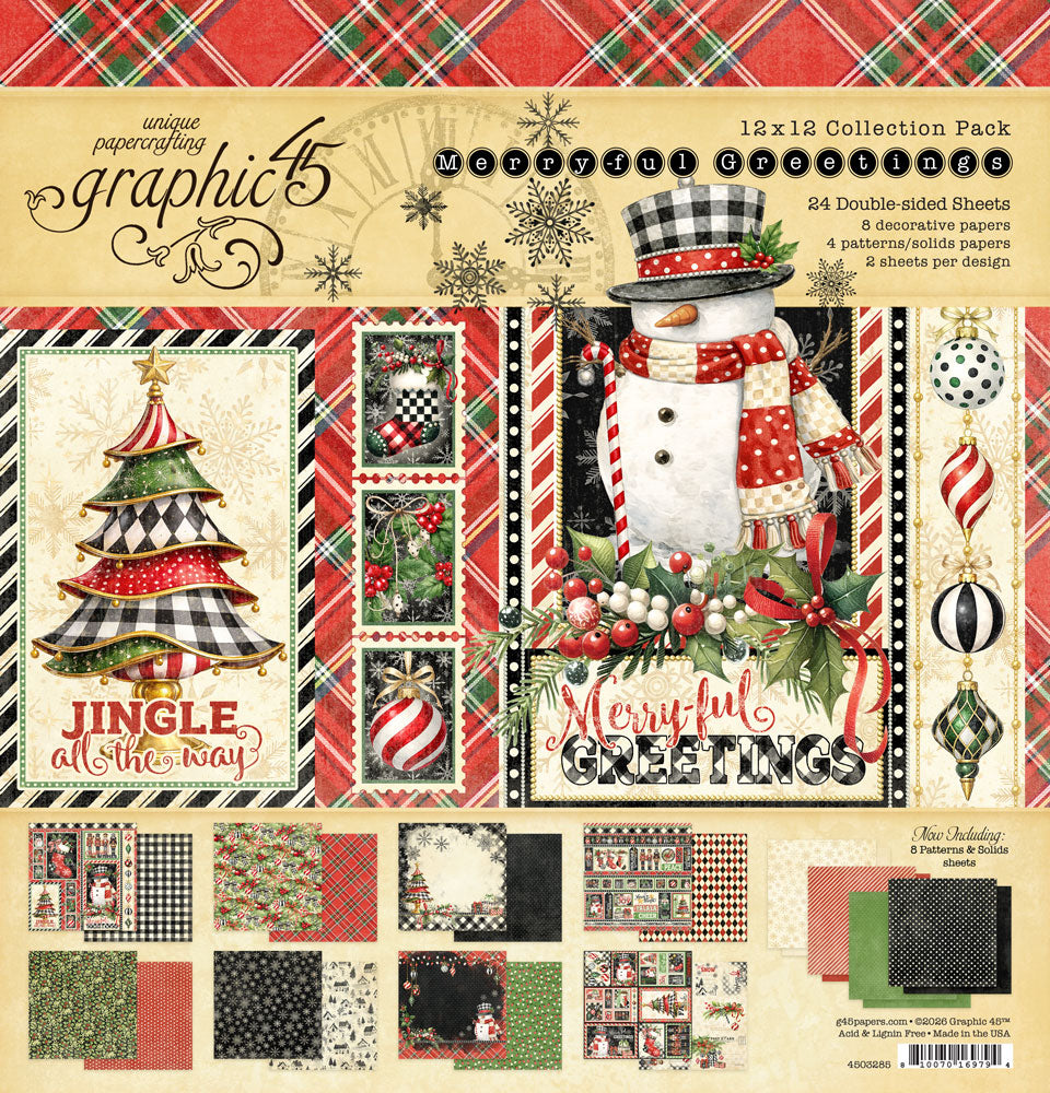 Graphic 45 - Merry-ful Greetings 12×12 Collection Pack – SKU: 4503285