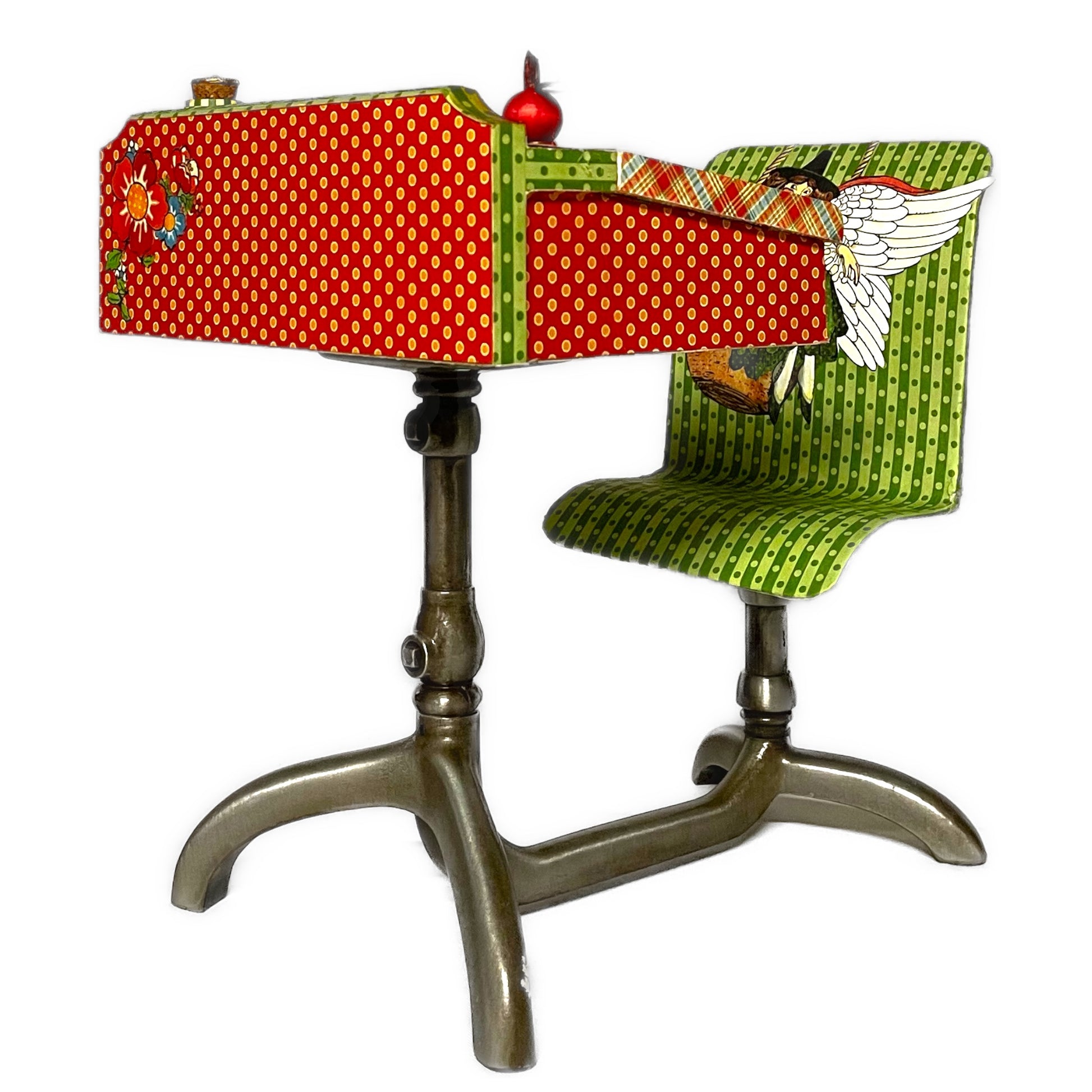 Handcrafted Mother Goose Miniature Old Fashioned School Desk Creation image 5