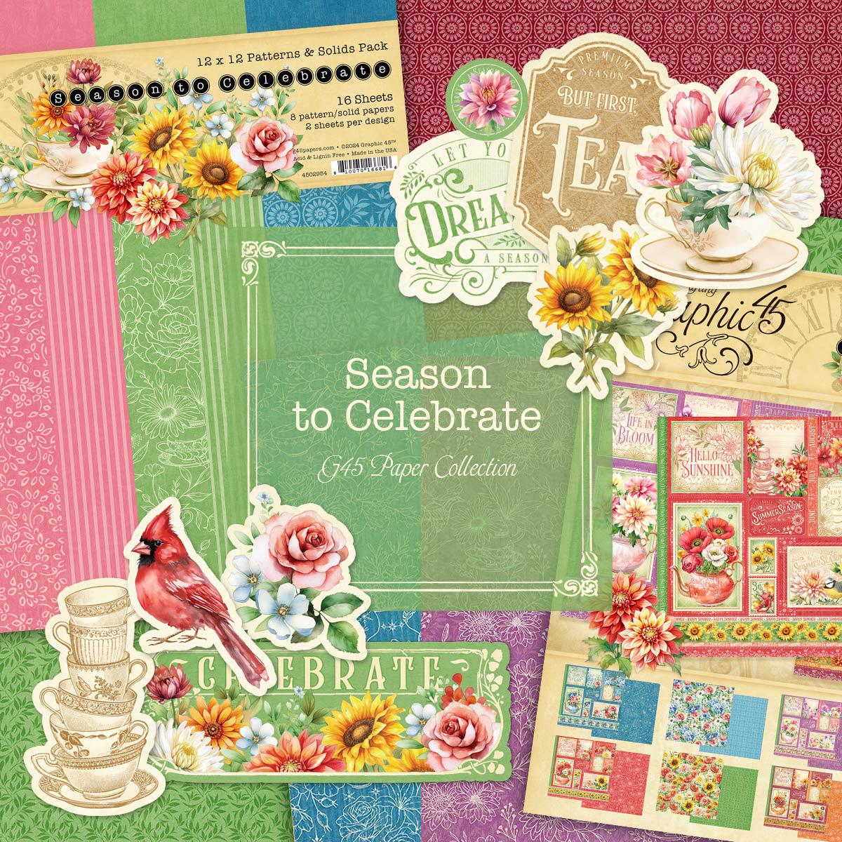 Graphic 45 Season to Celebrate Chipboard Tags and Frames – SKU 4502957 image 1