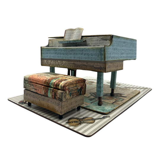 Handcrafted Music Inspired Faux Miniature Decorative Piano Paper Creation image 1