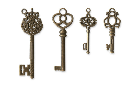 Graphic 45 Antique Brass Orante Metal Keys - SKU 4500545 image 1