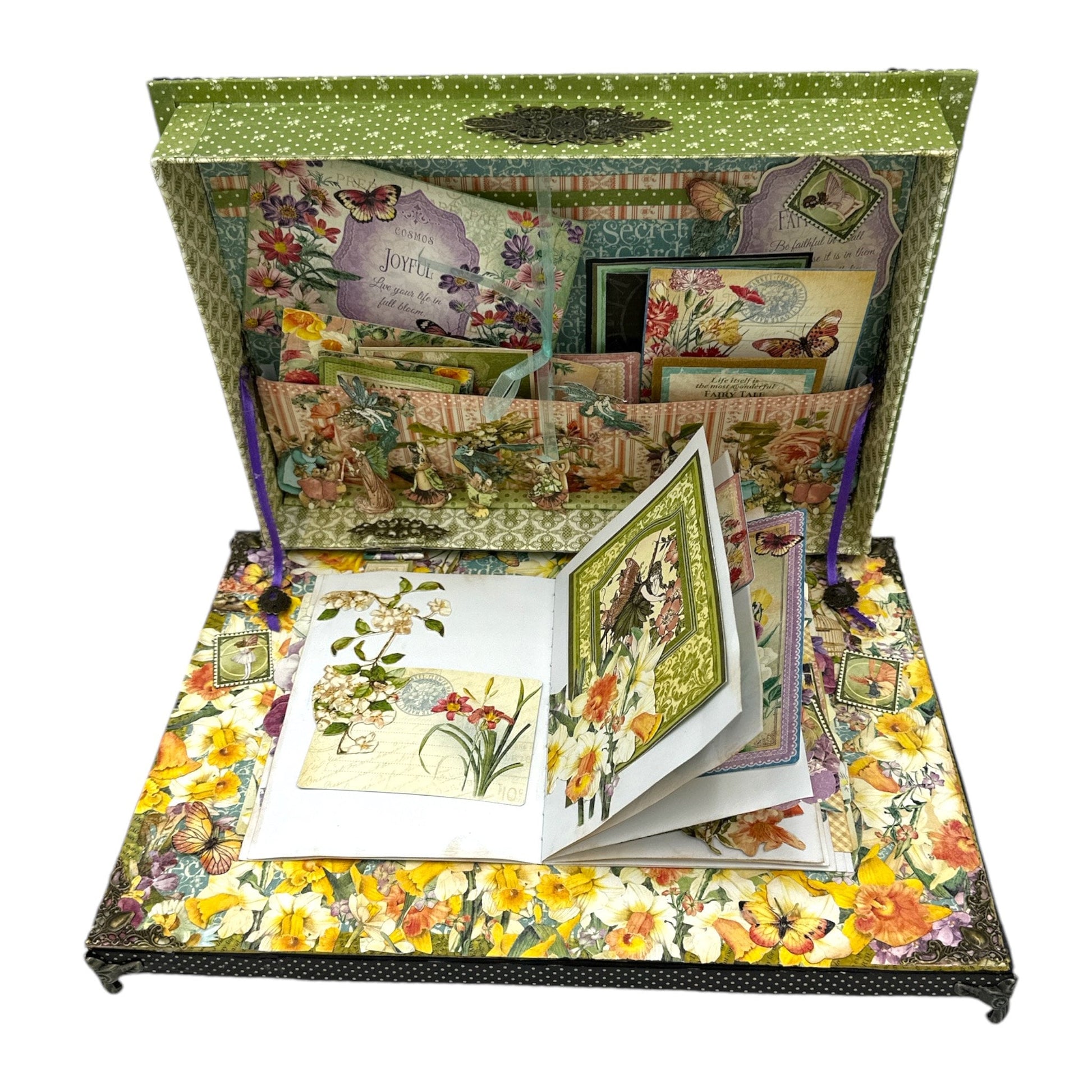Handcrafted Springtime Inspired Popup Box Decoration Paper Creation image 3