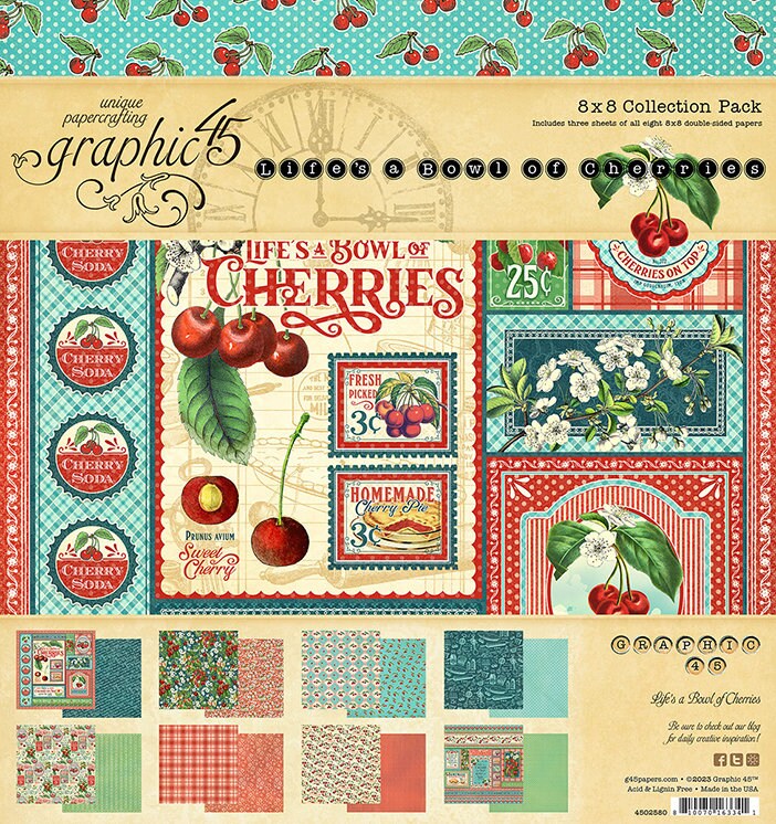 Graphic 45 Life's a Bowl of Cherries 8x8 Collection Pack - SKU 4502580 image 0