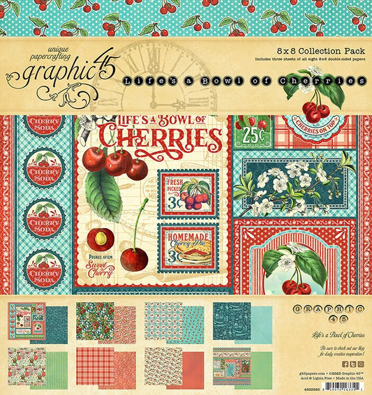 Graphic 45 Life's a Bowl of Cherries 8x8 Collection Pack - SKU 4502580 image 0