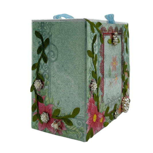 Handcrafted Floral and Lace One-of-a-Kind Mini Album Paper Creation image 1