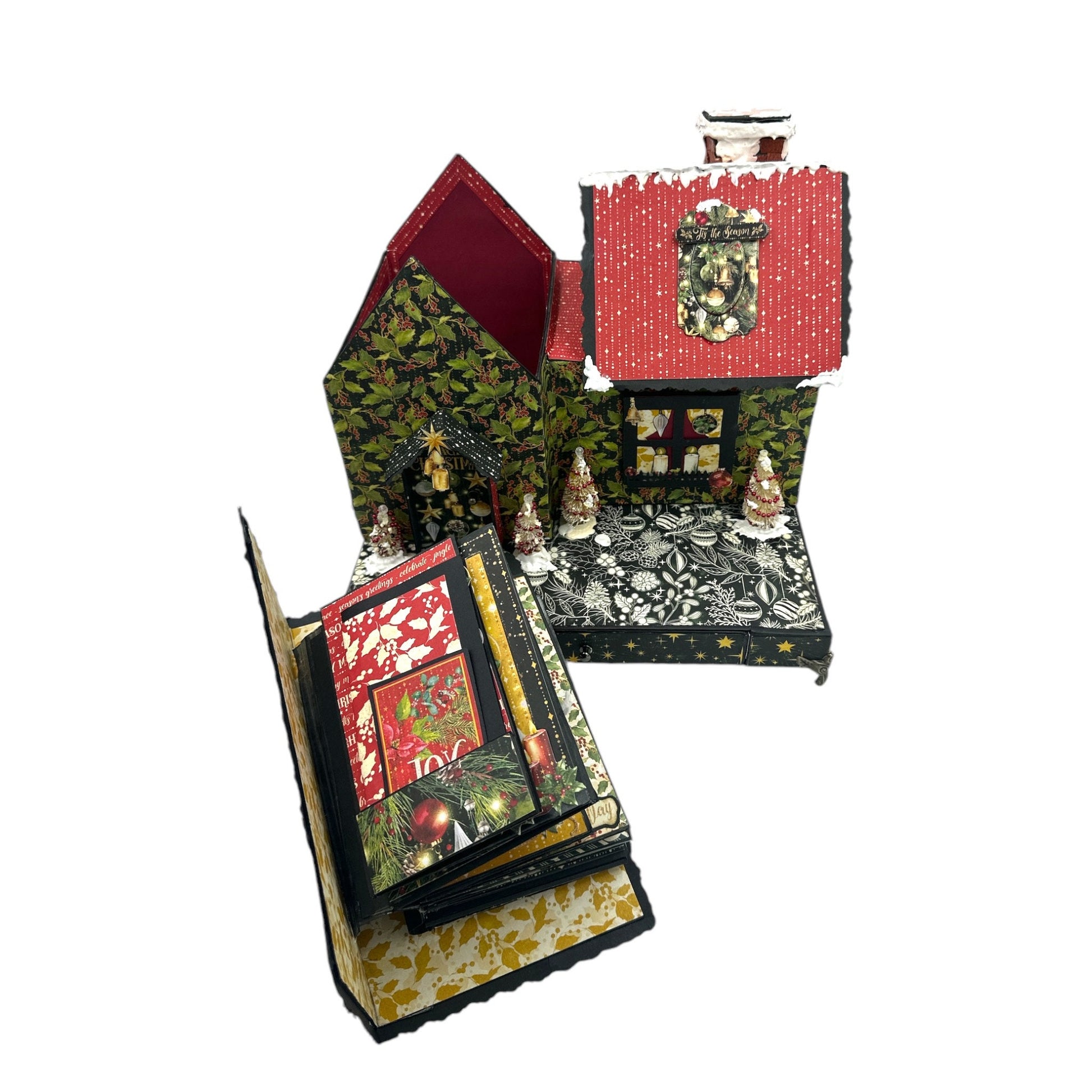 Handcrafted Merry & Bright Christmas House Paper Creation image 6