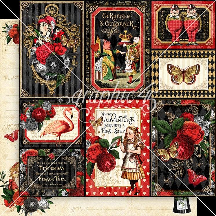 Graphic 45 Curiouser & Curiouser 8×8 Collection Pack – SKU 4502936 image 8