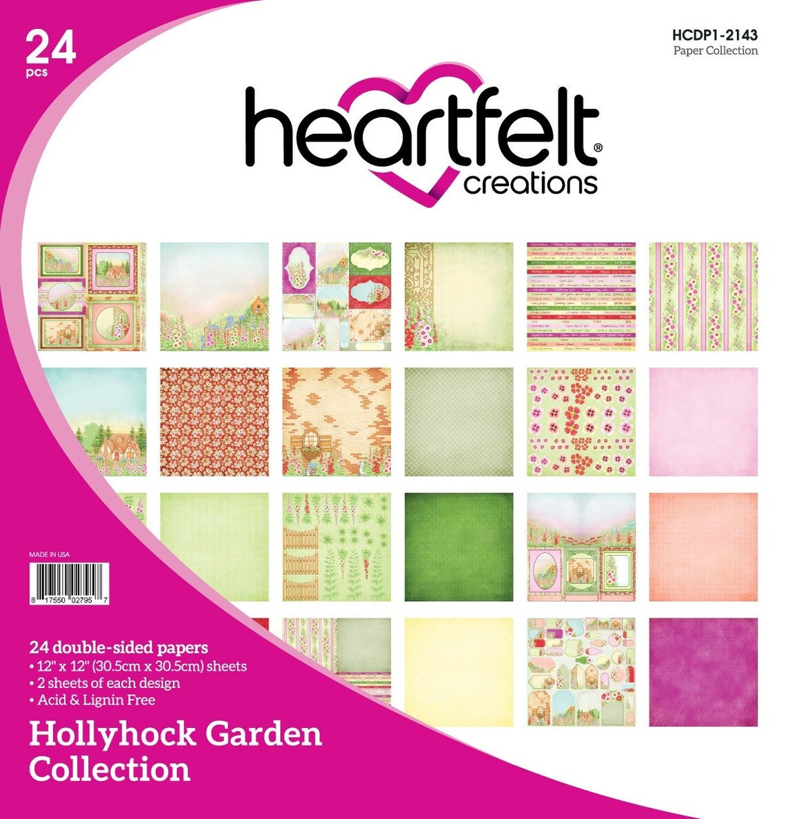 Heartfelt Creations Hollyhock Garden Collection 12x12 Paper Pad - SKU HCDP1-2143 image 0