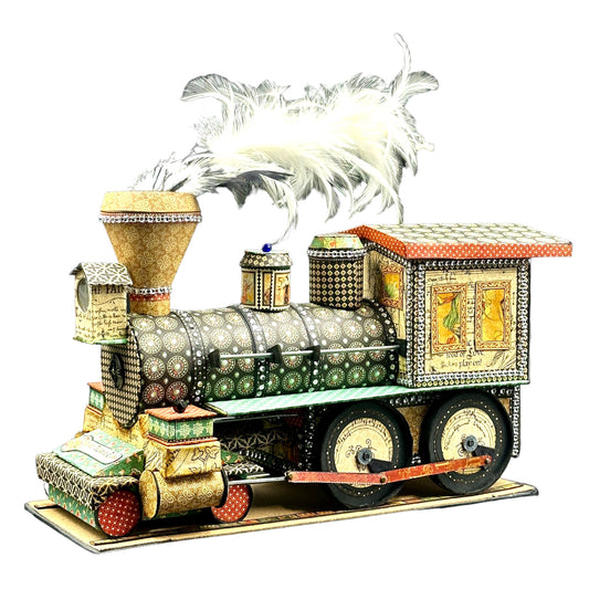 Handcrafted Enchanted Forest Train Engine with Hidden Mini Album image 0