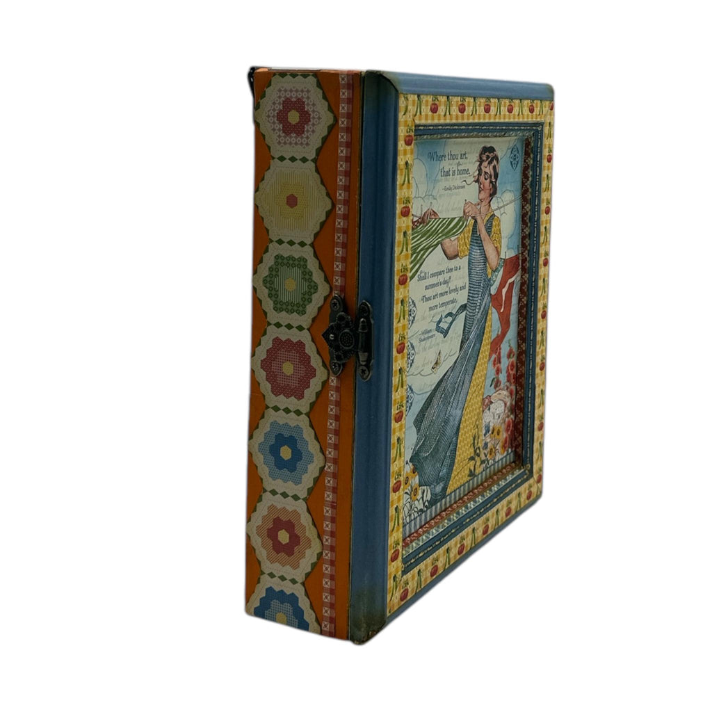 Handcrafted Home Sweet Home Vintage Wooden Key Box Altered Art Paper Creation image 4