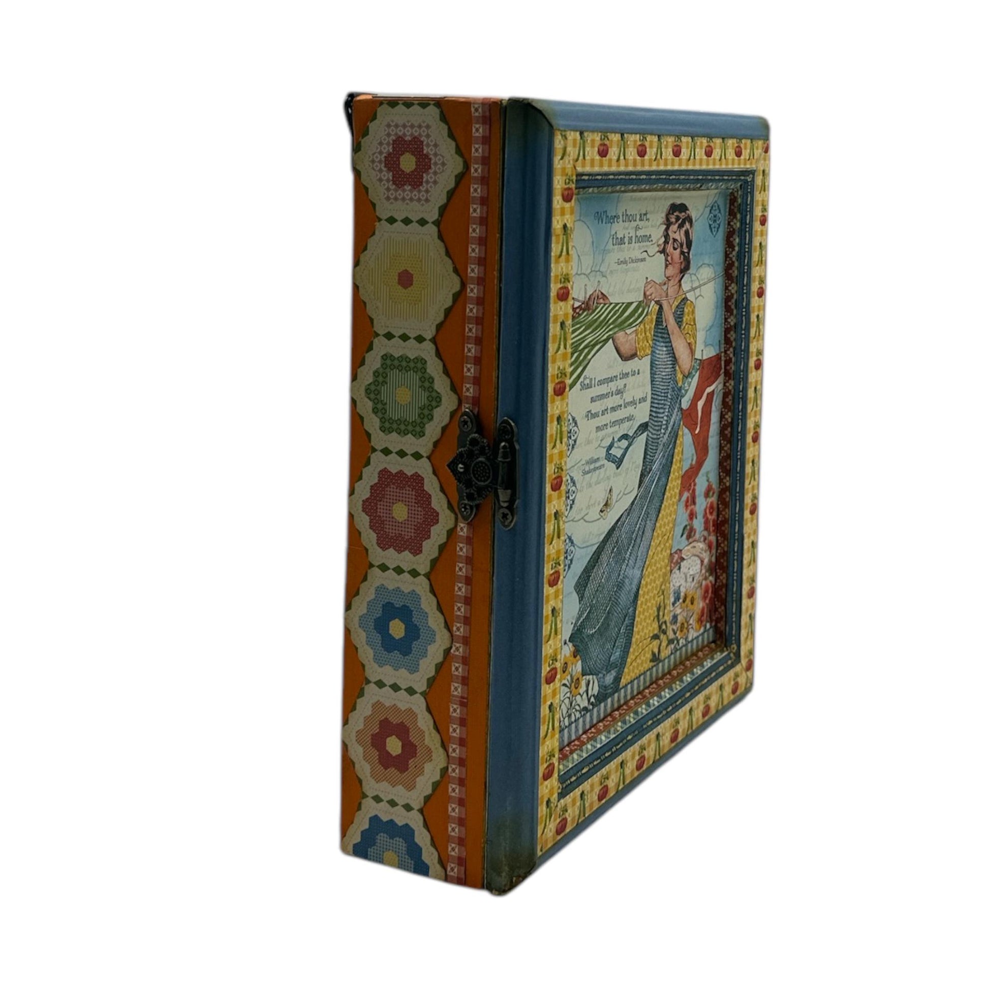 Handcrafted Home Sweet Home Vintage Wooden Key Box Altered Art Paper Creation image 4