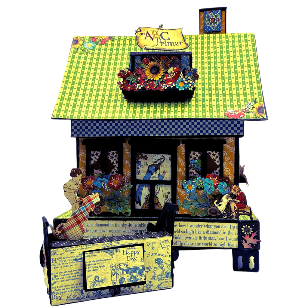 Handcrafted ABC Primer School House Paper Creation image 4
