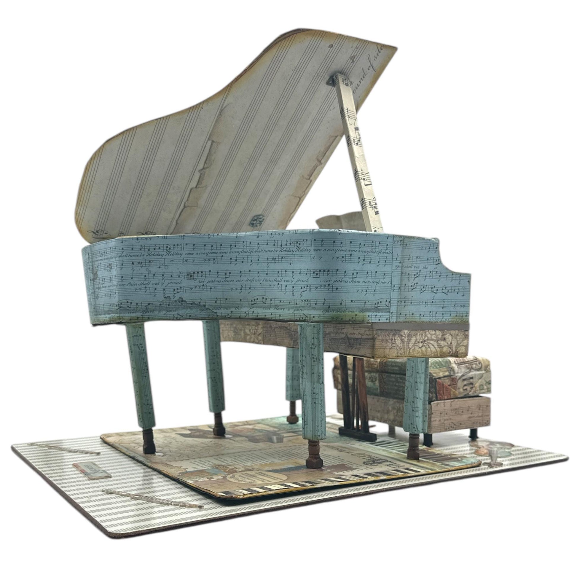 Handcrafted Music Inspired Faux Miniature Decorative Piano Paper Creation image 2