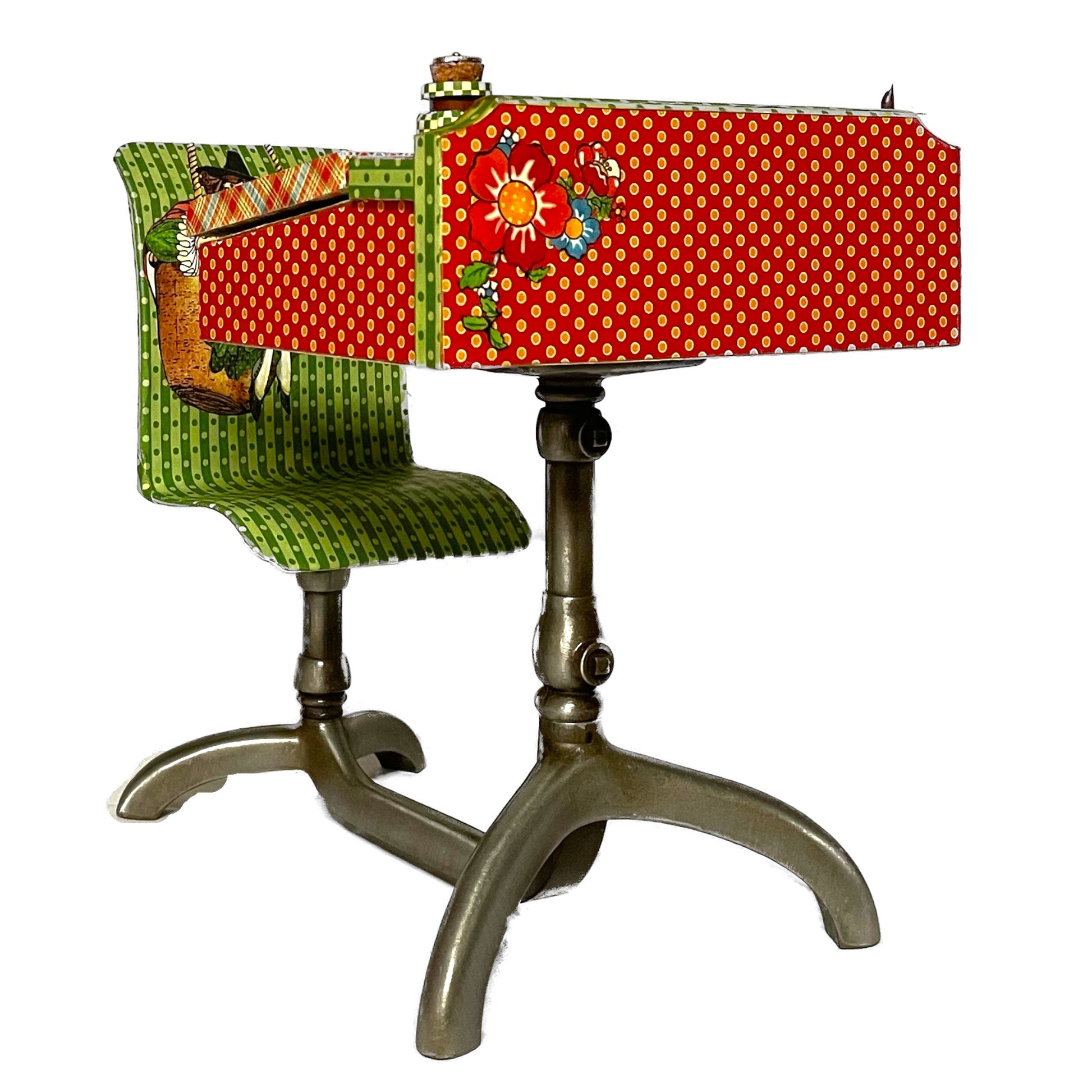 Handcrafted Mother Goose Miniature Old Fashioned School Desk Creation image 4