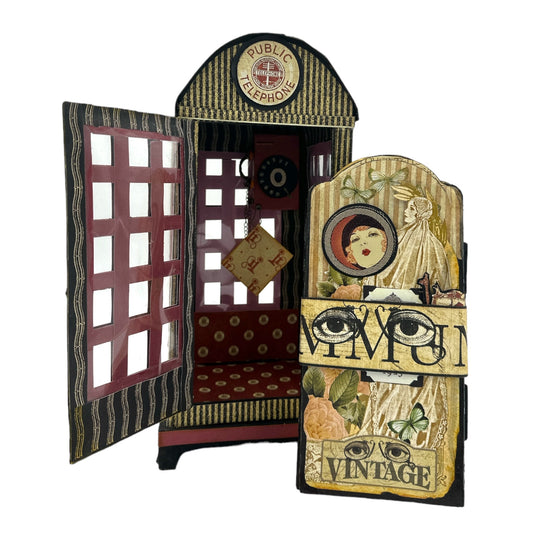 Handcrafted Communique Telephone Booth and Mini Album Creation image 0