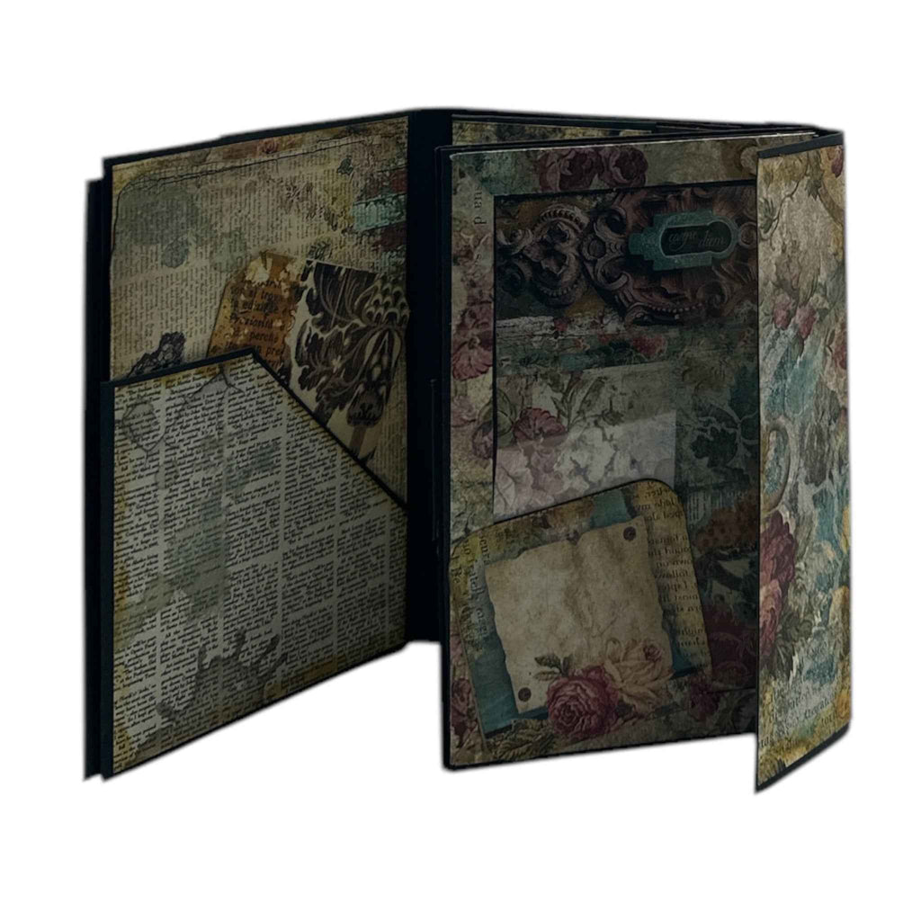 Handcrafted Time is an Illusion Inspired Altered Art Clock and Mini Album