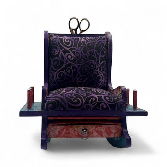 Handcrafted Pin Cushion Rocking Chair Altered Art Creation
