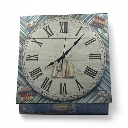 Handcrafted Large Tabletop Clock with Mini Albums