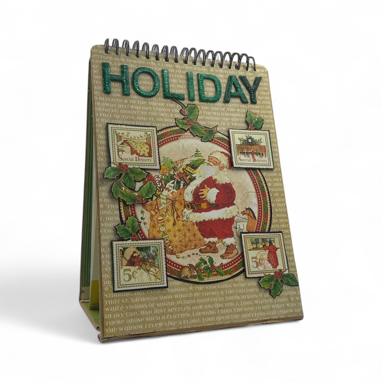 Handcrafted Holiday Recipe Easel Altered Art Paper Creation