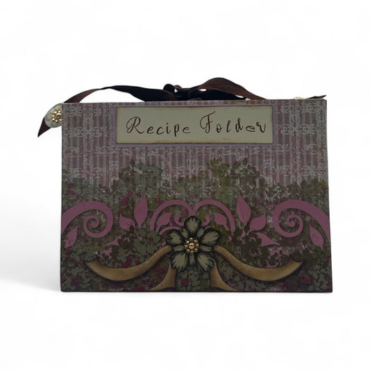 Handcrafted Floral Recipe Folder Paper Creation