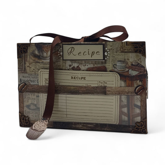 Handcrafted Coffee Inspired Recipe Folder Paper Creation