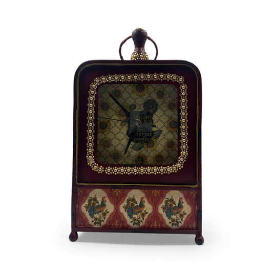 Handcrafted French County Altered Art Metal Clock