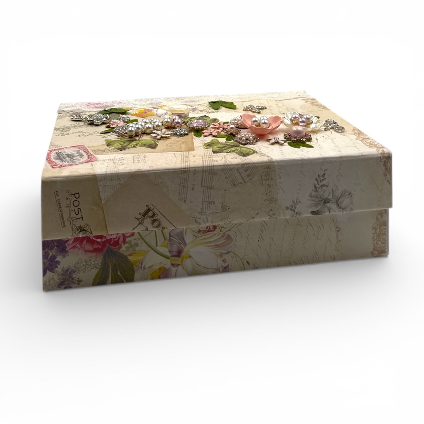 Handcrafted Pearls and Lace Keepsake Box and Coordinating Mini Album