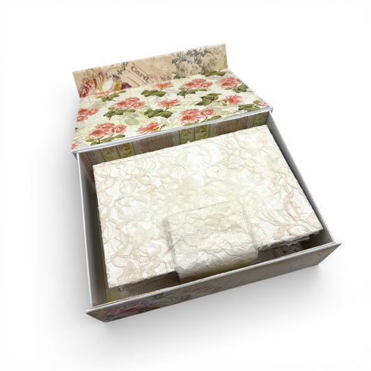 Handcrafted Pearls and Lace Keepsake Box and Coordinating Mini Album