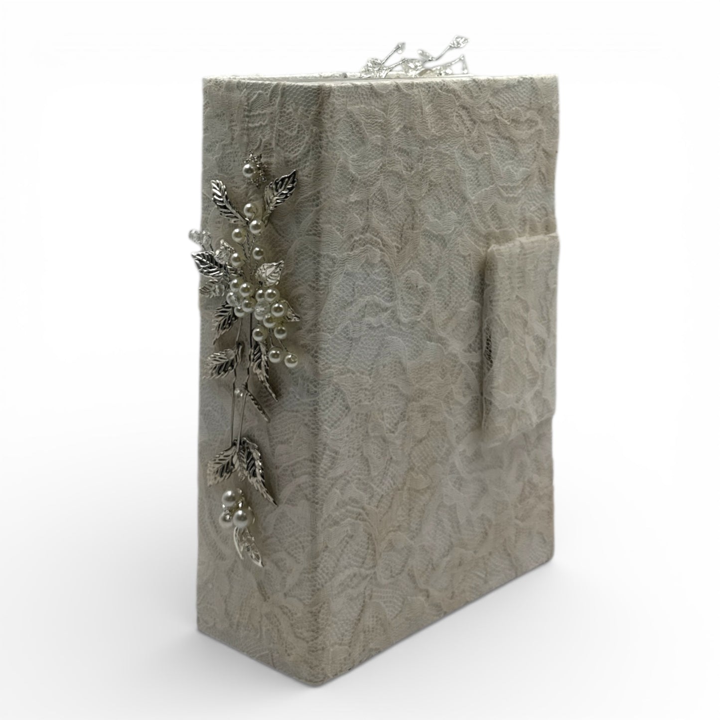 Handcrafted Pearls and Lace Keepsake Box and Coordinating Mini Album