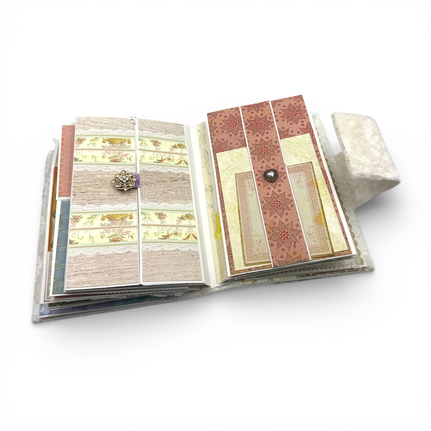 Handcrafted Pearls and Lace Keepsake Box and Coordinating Mini Album