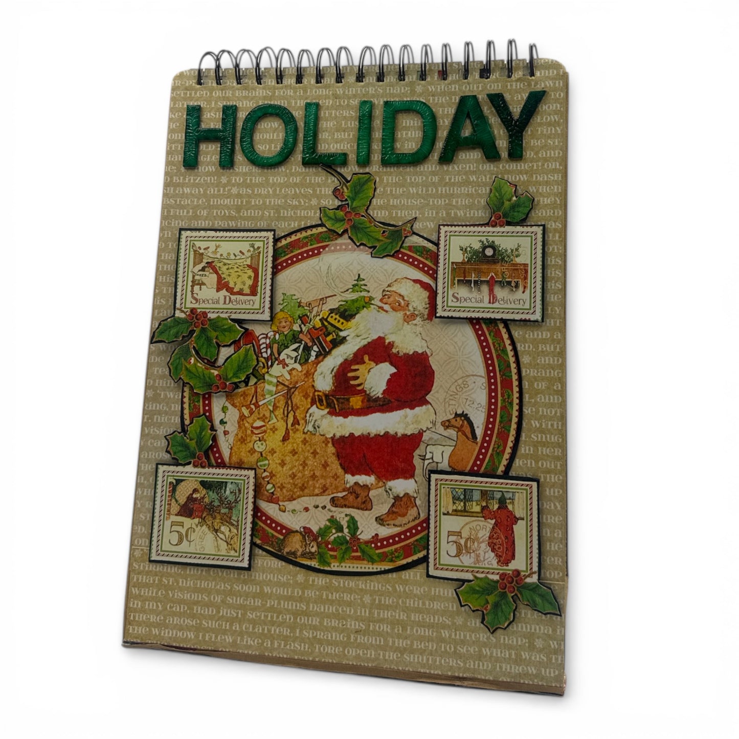 Handcrafted Holiday Recipe Easel Altered Art Paper Creation