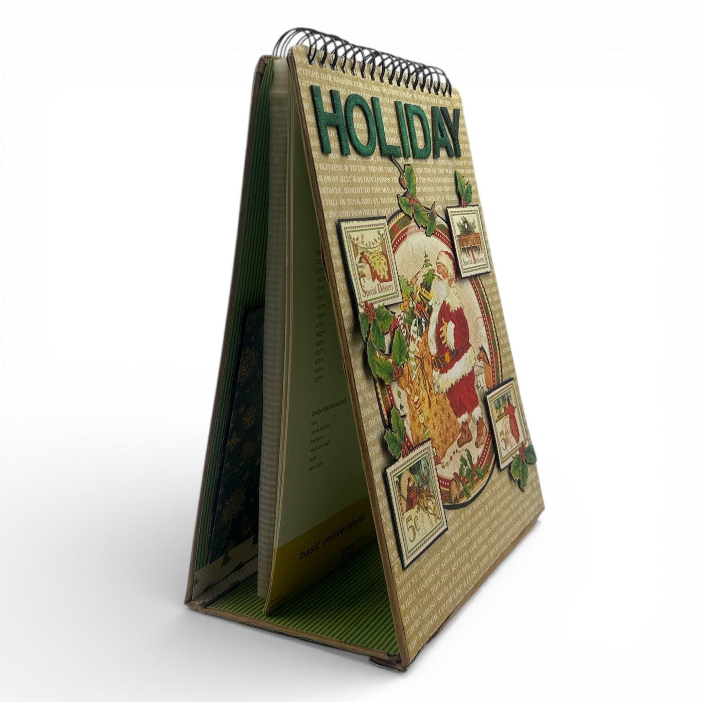 Handcrafted Holiday Recipe Easel Altered Art Paper Creation