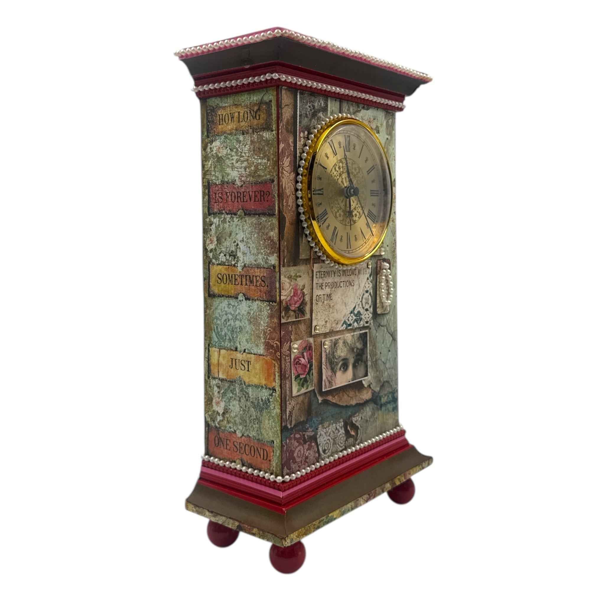 Handcrafted Time is an Illusion Inspired Altered Art Clock and Mini Album