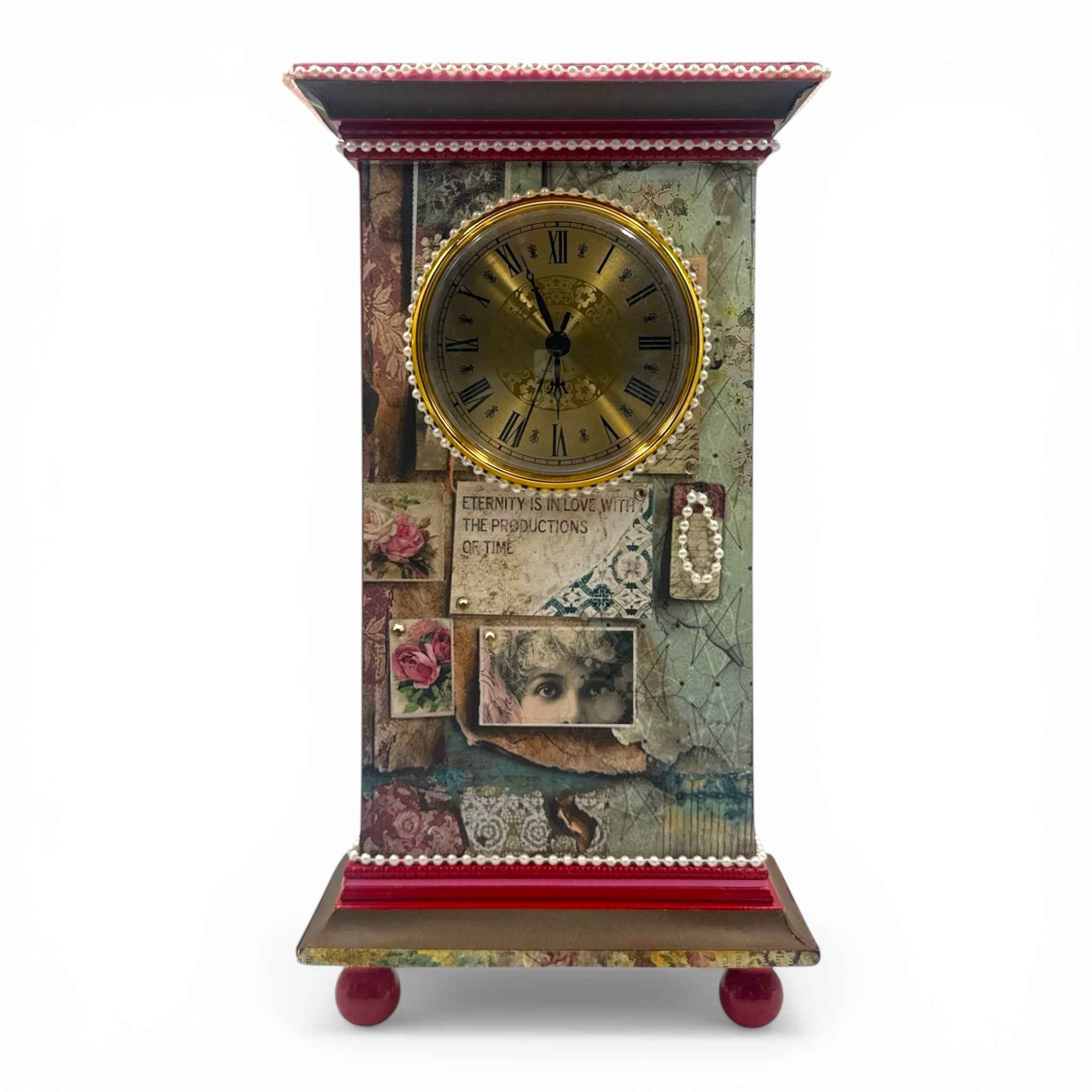 Handcrafted Time is an Illusion Inspired Altered Art Clock and Mini Album