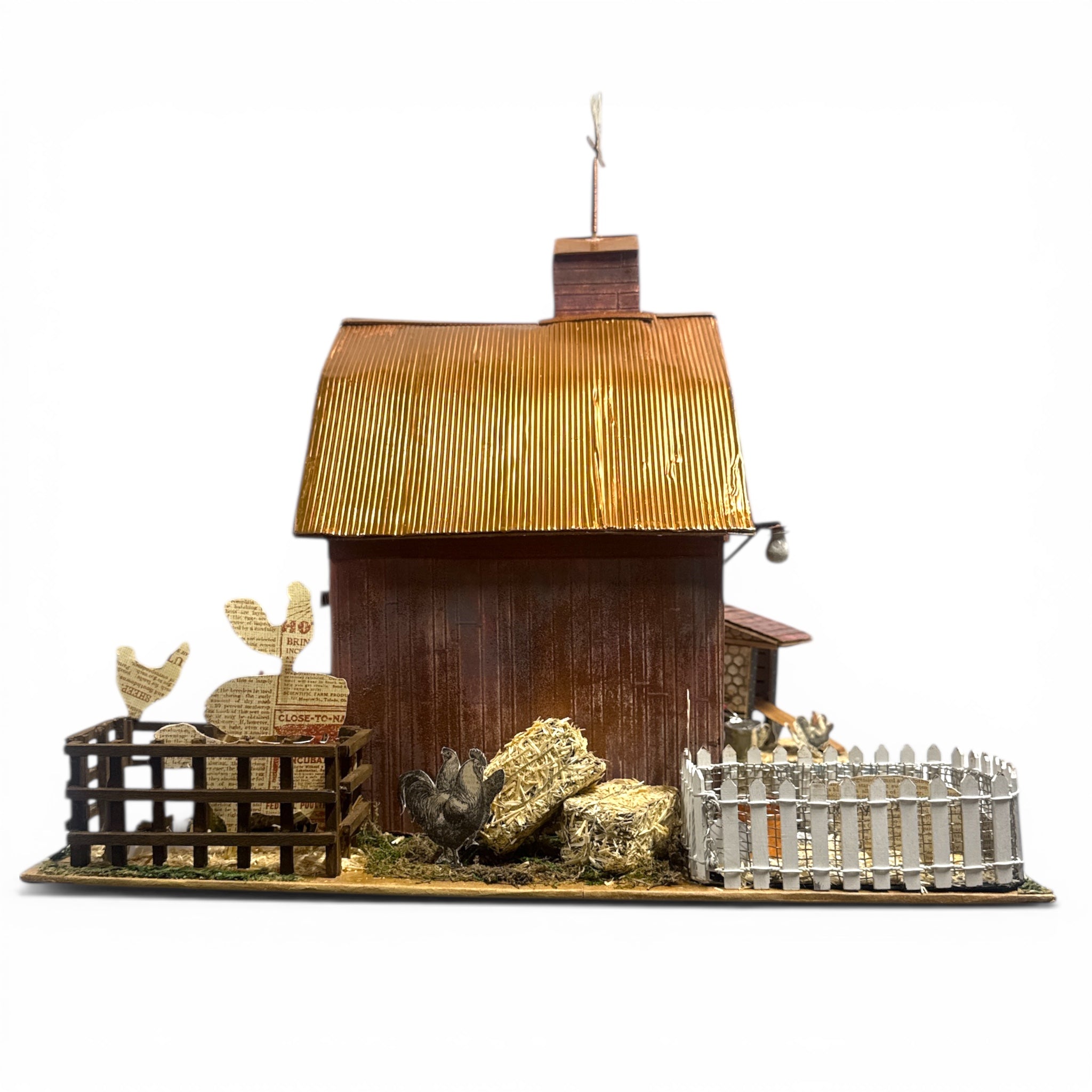 Handcrafted Barn and Farm Scene Diorama Paper Creation
