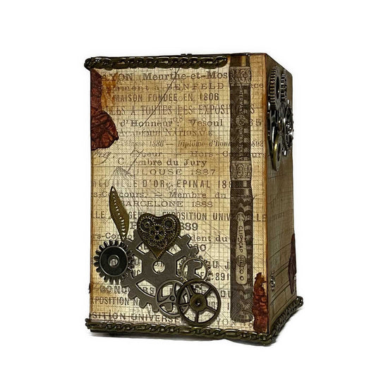 Handcrafted Steampunk Inspired Bank Paper Creation image 1
