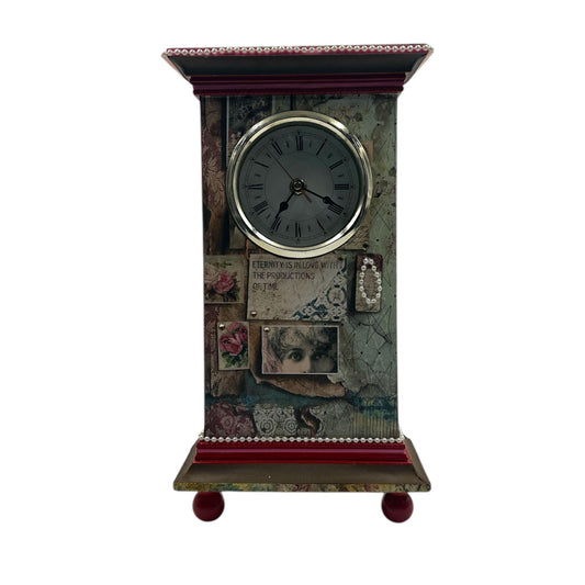Handcrafted Time is an Illusion Inspired Altered Art Clock and Mini Album image 0