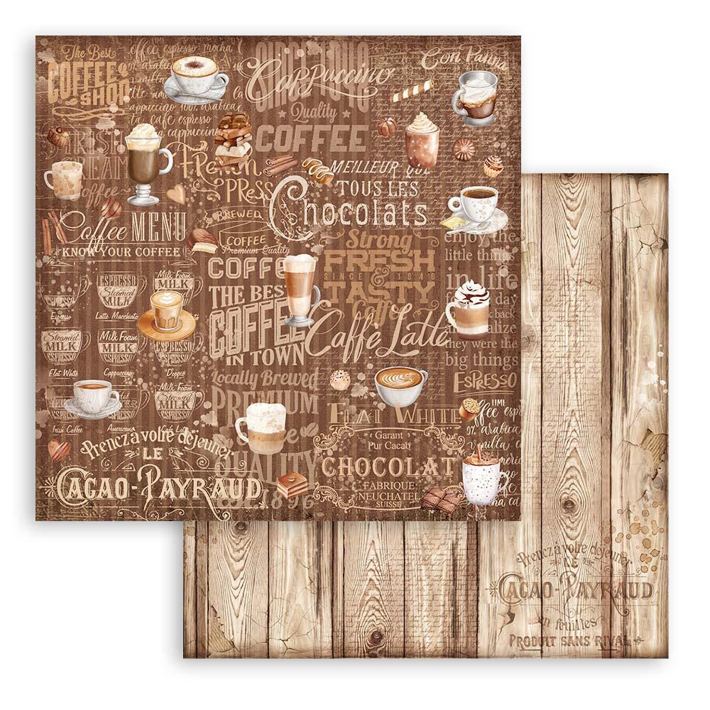 Stamperia Coffee and Chocolate 12x12 Backgrounds Scrapbooking Pad - SKU SBBL145 image 3