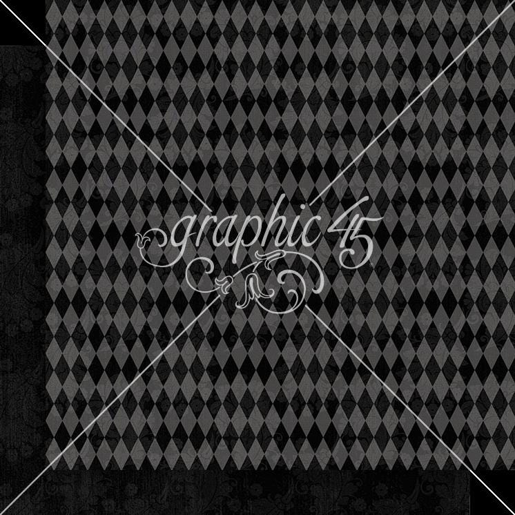Graphic 45 Curiouser & Curiouser 2×12 Patterns and Solids Pack – SKU 4502939 image 1